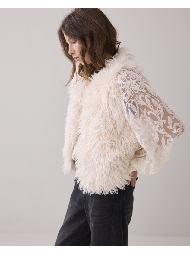 Summum Woman Gilet Faux fur 122 Ivory