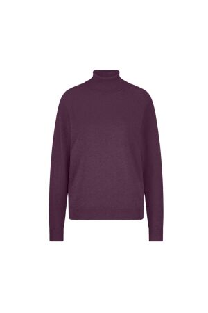 Summum Woman Turtle neck sweater soft viscose polyamide lurex k 324 Wineberry
