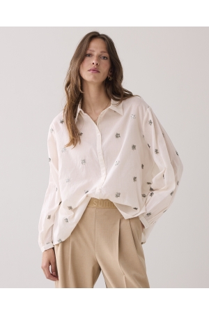 Summum Woman Blouse Scattered embro 122 Ivory