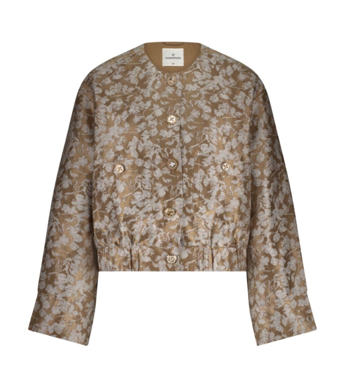 Summum Woman Jacket bomber Leaves jaquard 722 Alpaca