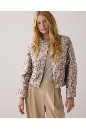 Summum Woman Jacket bomber Leaves jaquard 722 Alpaca
