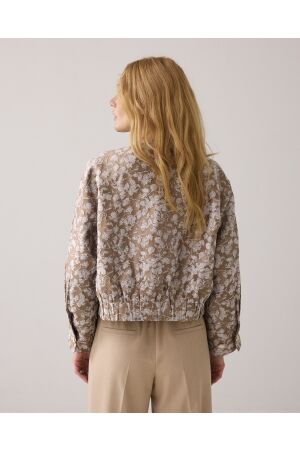Summum Woman Jacket bomber Leaves jaquard 722 Alpaca