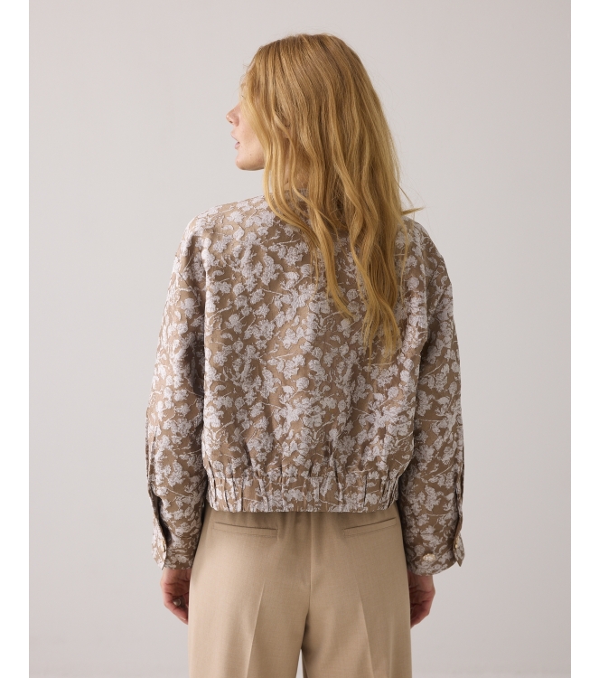 Summum Woman Jacket bomber Leaves jaquard 722 Alpaca