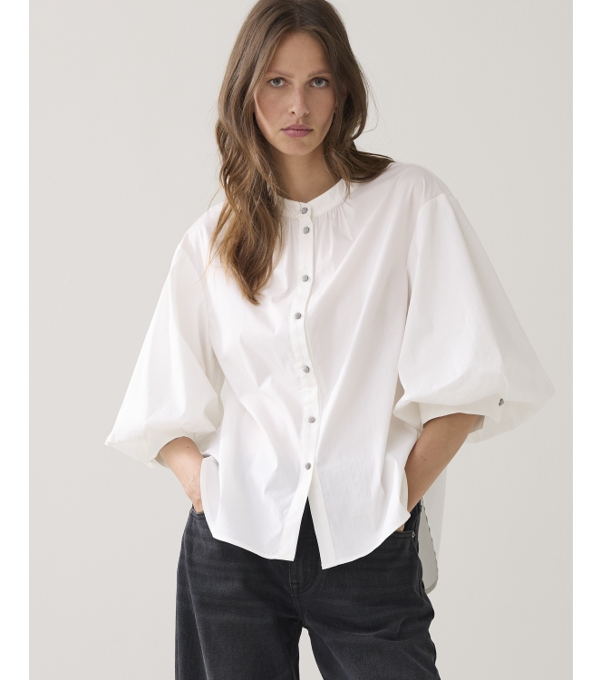 Summum Woman Blouse Cotton stretch 115 Off White