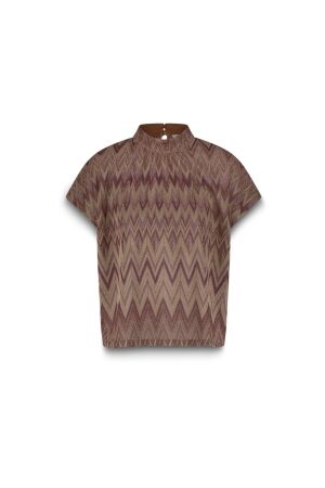 Summum Woman Top Zig zag lurex 315 Sheer Violet