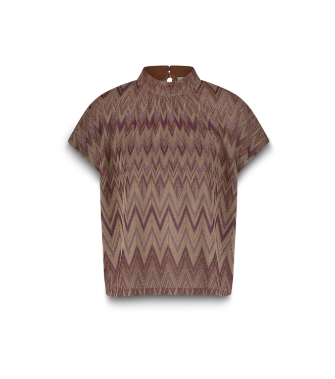Summum Woman Top Zig zag lurex 315 Sheer Violet