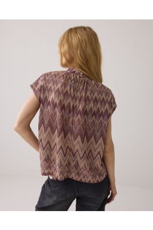 Summum Woman Top Zig zag lurex 315 Sheer Violet