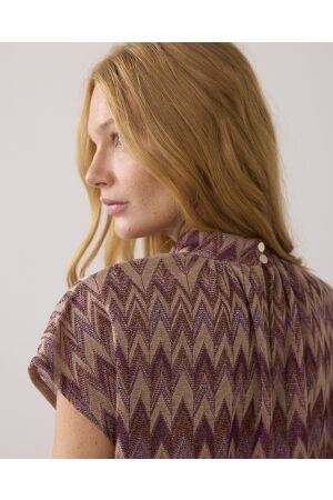 Summum Woman Top Zig zag lurex 315 Sheer Violet