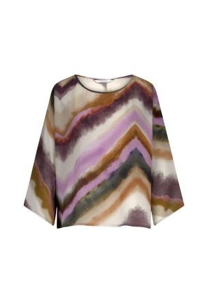 Summum Woman Top wide sleeves Zigzag print 120 Multicolour