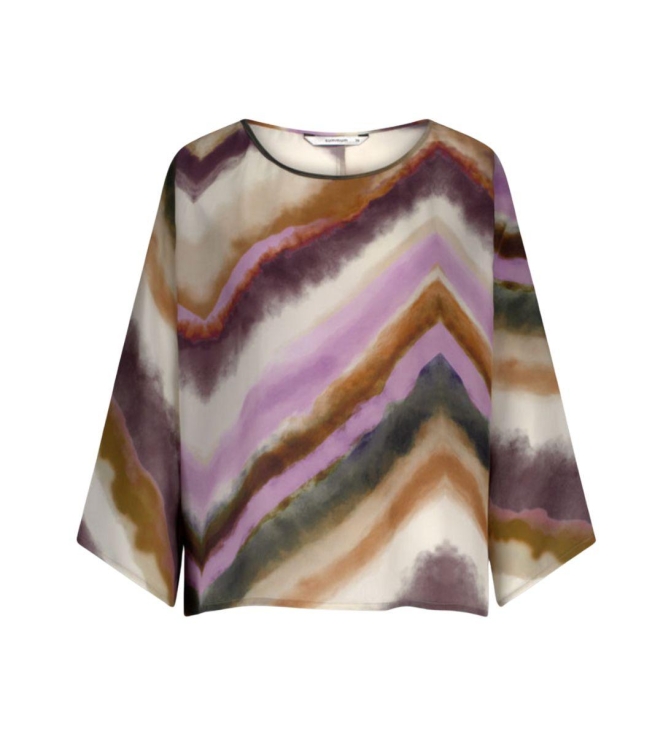 Summum Woman Top wide sleeves Zigzag print 120 Multicolour