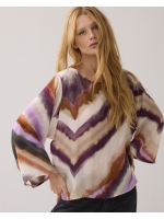 Summum Woman Top wide sleeves Zigzag print 120 Multicolour
