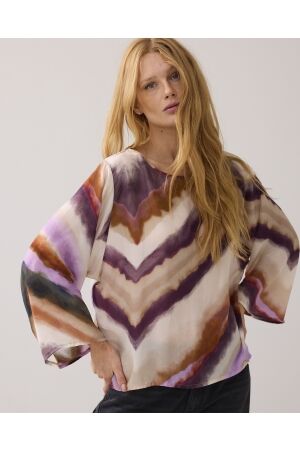 Summum Woman Top wide sleeves Zigzag print 120 Multicolour