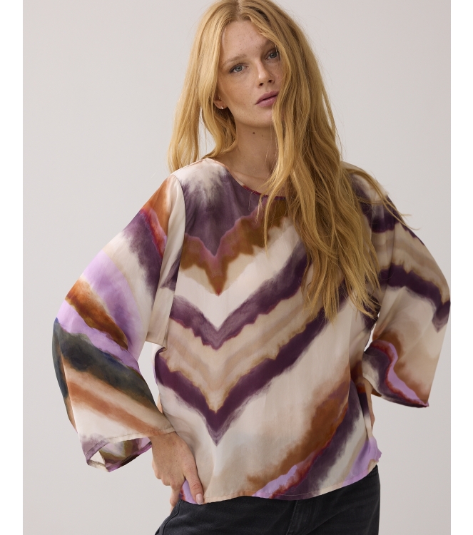 Summum Woman Top wide sleeves Zigzag print 120 Multicolour