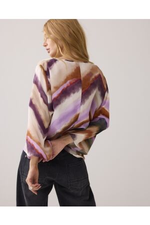 Summum Woman Top wide sleeves Zigzag print 120 Multicolour