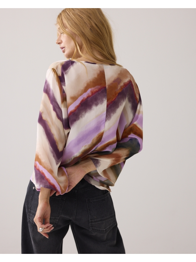 Summum Woman Top wide sleeves Zigzag print 120 Multicolour