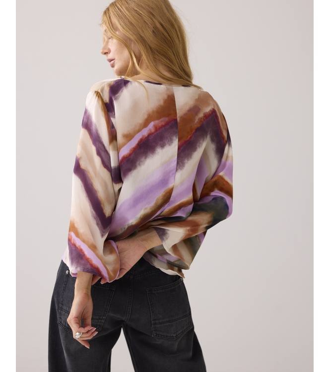 Summum Woman Top wide sleeves Zigzag print 120 Multicolour