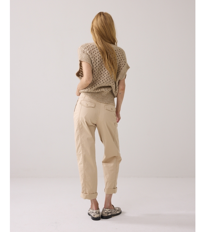 Summum Woman Cocoon chino aurora stretch twill 722 Alpaca