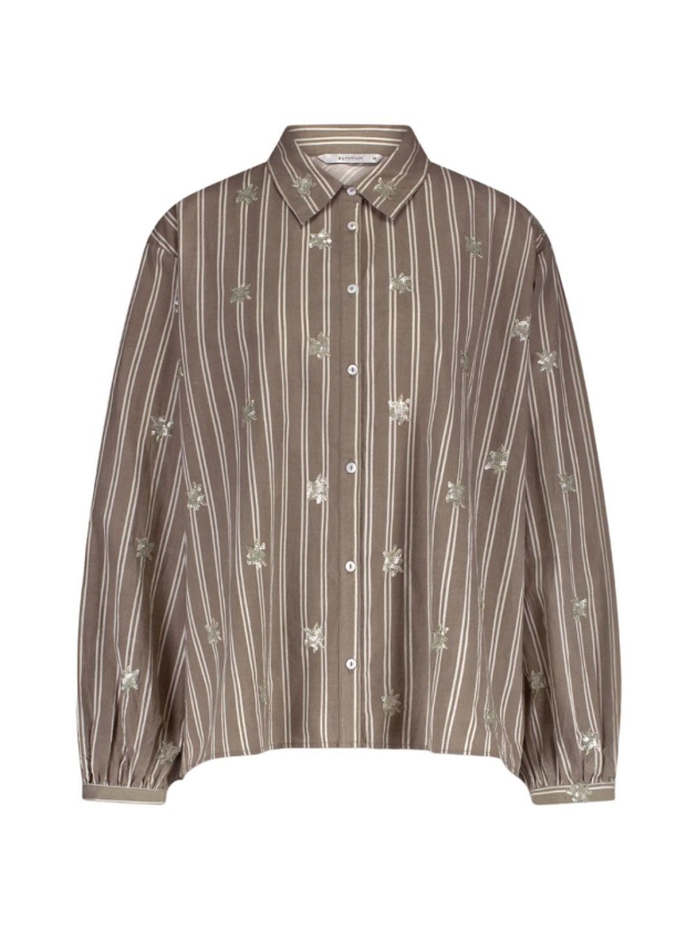 Summum Woman Blouse Stripe scattered embro 706 Funghi