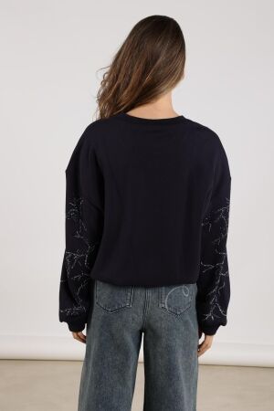 NUKUS Suzanne Pullover Strass 70 navy