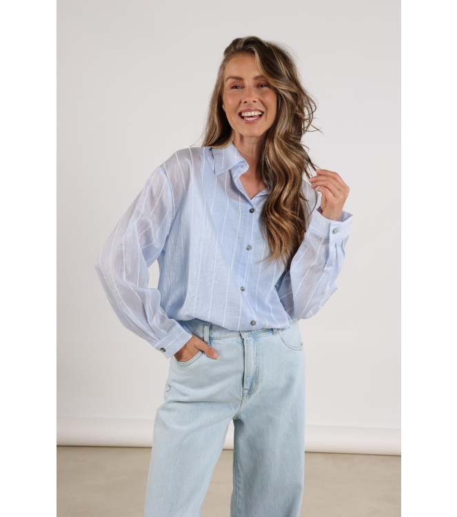 NUKUS Iris Blouse Stripe 270 ice/offwhite