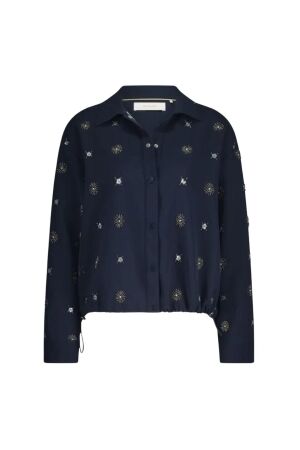 NUKUS Newport Blouse Embroidery 226 navy/silver