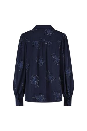 NUKUS Preston Blouse Embroidery 70 navy