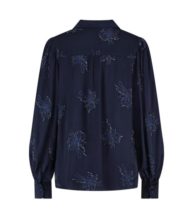 NUKUS Preston Blouse Embroidery 70 navy