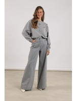 NUKUS Beatriz Pullover Flower 58 grey melange