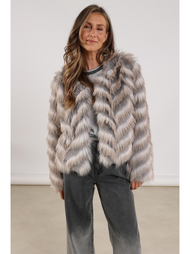 NUKUS Lori Jacket Zigzag 309 offwhite/grey