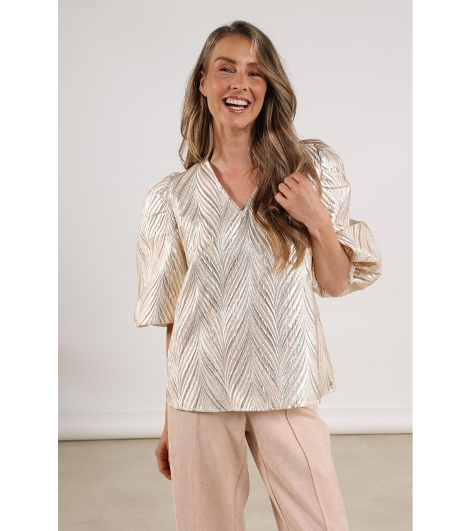 NUKUS Mirthe Top Shiny 267 gold/dusty pink