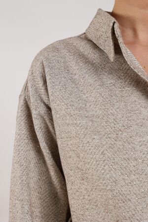 NUKUS Lara Blouse Strass 9 sand