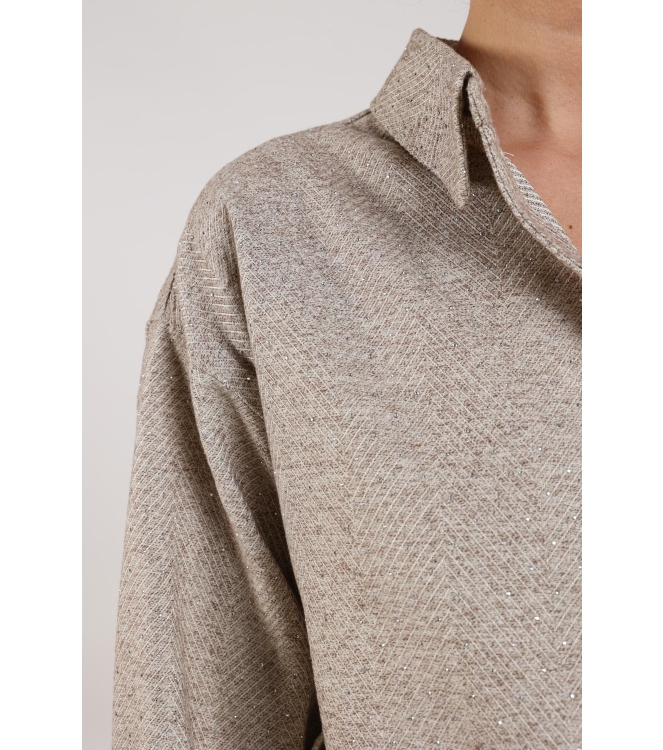 NUKUS Lara Blouse Strass 9 sand
