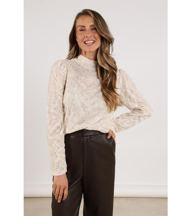 NUKUS Puck Top Leaf Paillet 17 off white