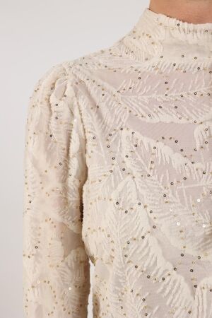 NUKUS Puck Top Leaf Paillet 17 off white