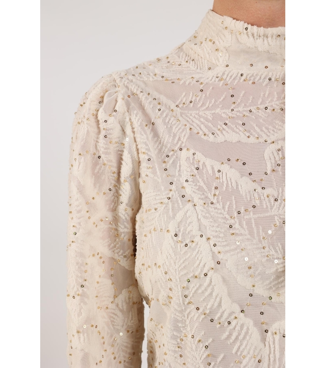 NUKUS Puck Top Leaf Paillet 17 off white