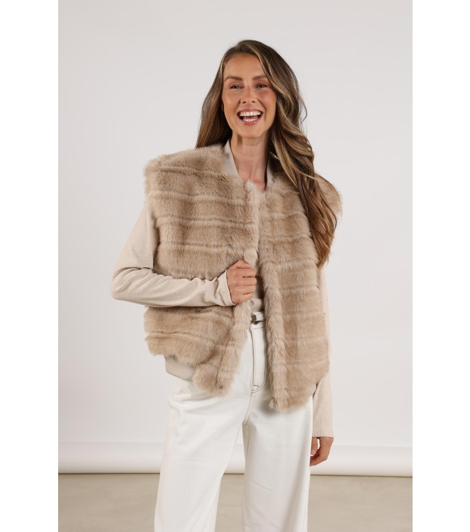 NUKUS Billy Gilet Stripe 9 sand