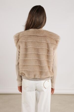 NUKUS Billy Gilet Stripe 9 sand