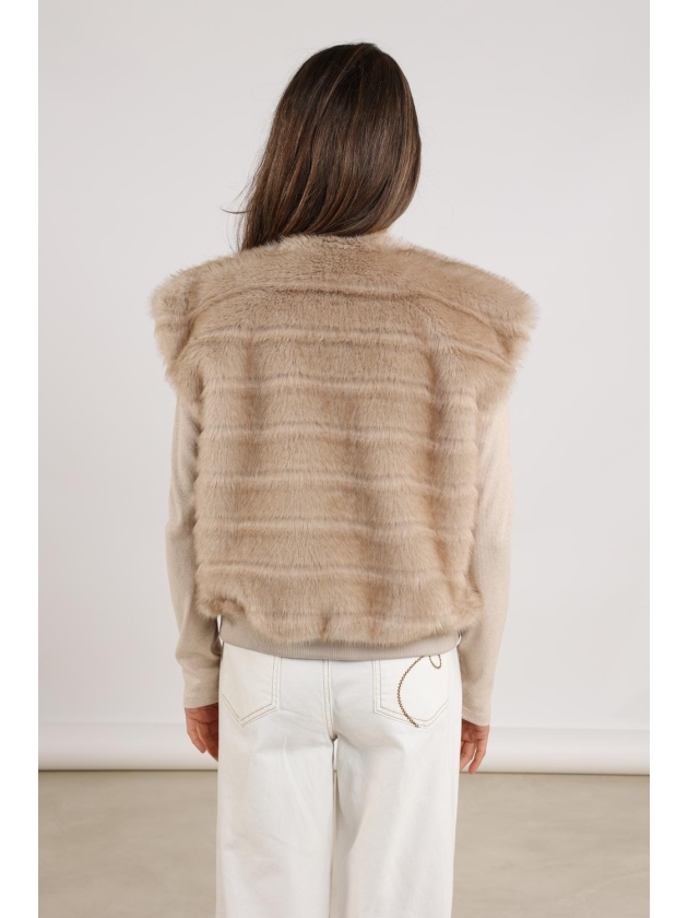 NUKUS Billy Gilet Stripe 9 sand