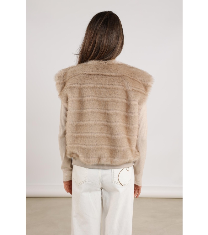 NUKUS Billy Gilet Stripe 9 sand