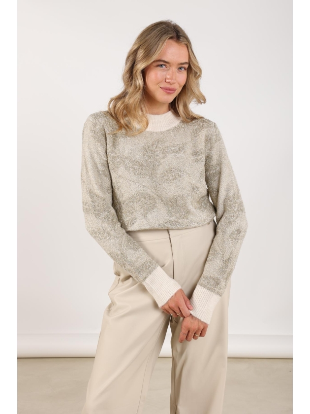 NUKUS Lia Pullover Lurex 126 offwhite/gold