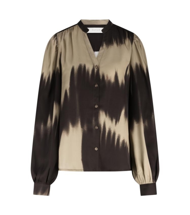 NUKUS Lizzy Blouse 304 sand/dark chocolate