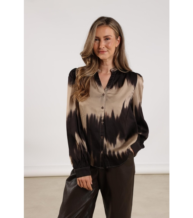 NUKUS Lizzy Blouse 304 sand/dark chocolate