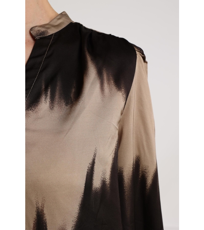 NUKUS Lizzy Blouse 304 sand/dark chocolate