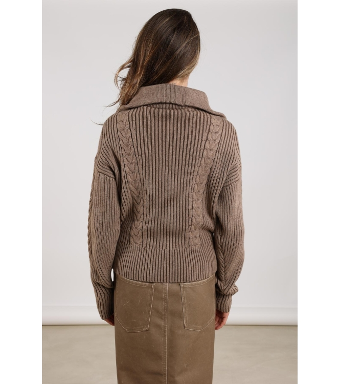 NUKUS Clair Pullover Zipper 65 fango
