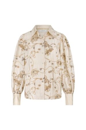 NUKUS Preston Blouse Embroidery 9 sand