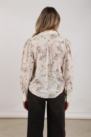 NUKUS Preston Blouse Embroidery 9 sand
