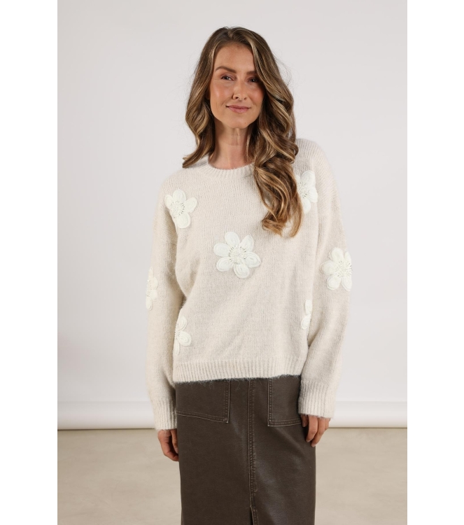 NUKUS Chiaca Pullover Flower 17 off white