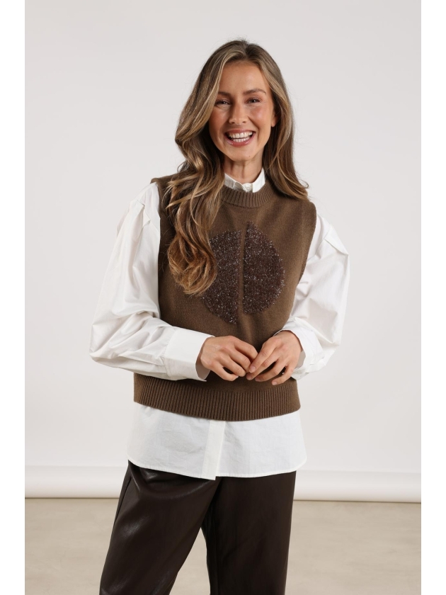 NUKUS Intarsia Spencer 65 fango