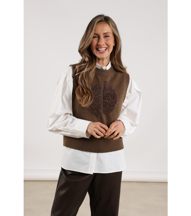 NUKUS Intarsia Spencer 65 fango