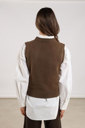 NUKUS Intarsia Spencer 65 fango